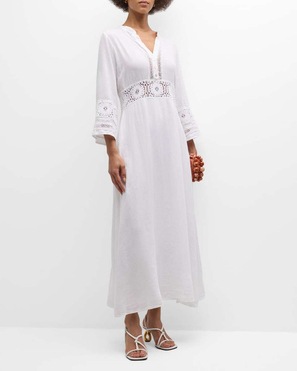 Brigitte Lace-Trim Maxi Dress